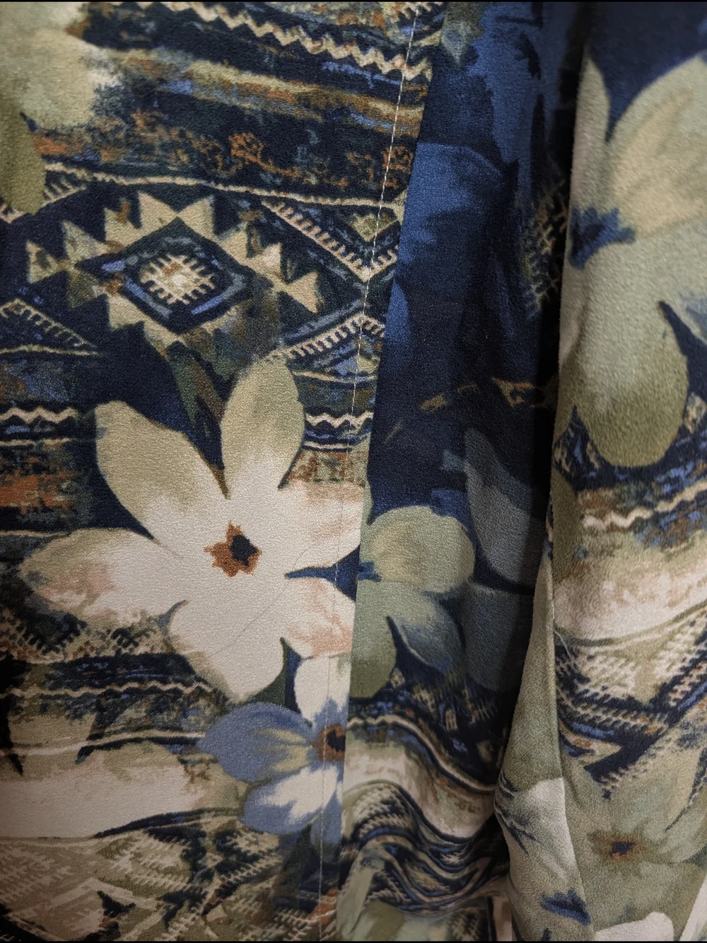 Alfred Dunner Floral Aztec Print Open Front Jacket Size 18